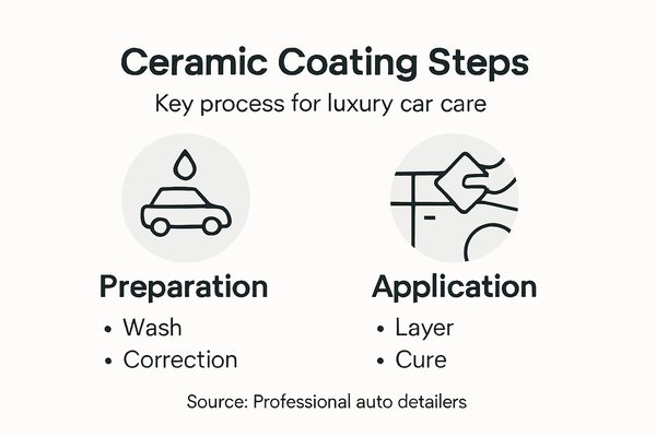 Infographic showing ceramic coating process steps